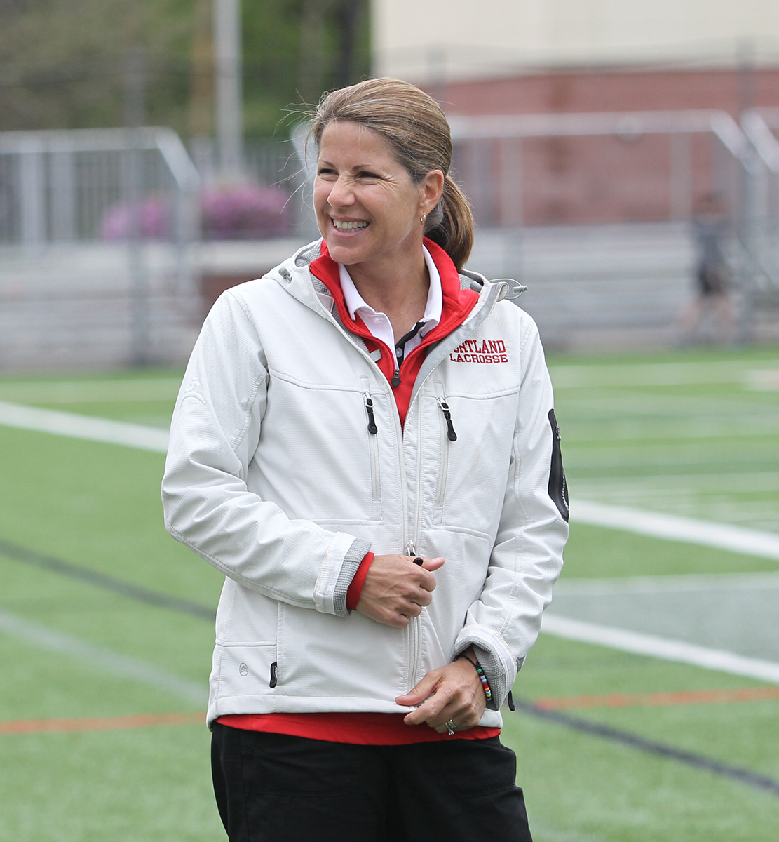 Kathy Taylor coaching on the sideline
